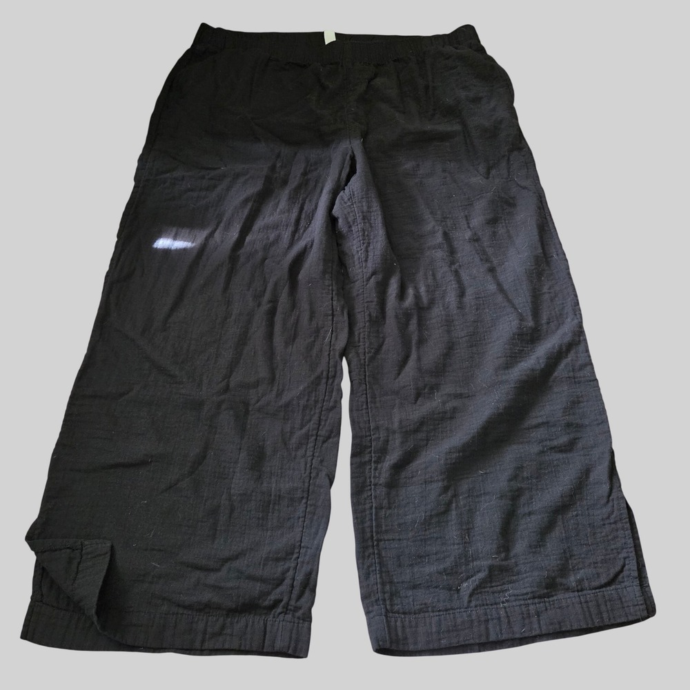 Old Navy High Rise Playa Wide Leg Pull On Cotton Gauze Pants Black Size XXL